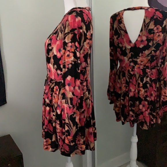 Free People Floral Mini Dress, Size 12 - Picture 2 of 7